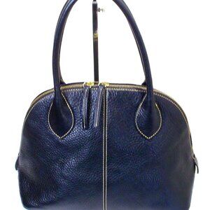 Dooney&Bourke Baby Dome Satchel, Black Pebbled Leather Bag, Medium